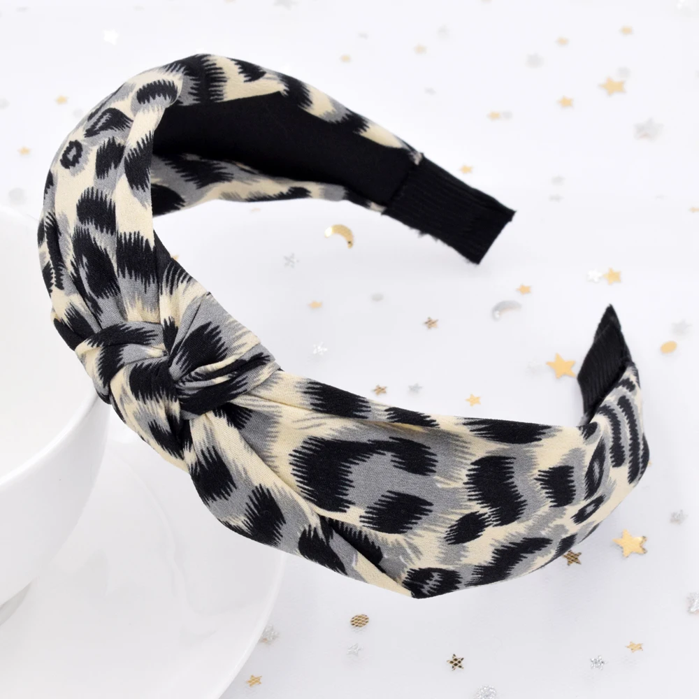 Богемные леопардовые обруч с бантиком женские этнические леопардовые узоры завязанные повязки на голову индивидуальные винтажные аксессуары для волос повязка на голову