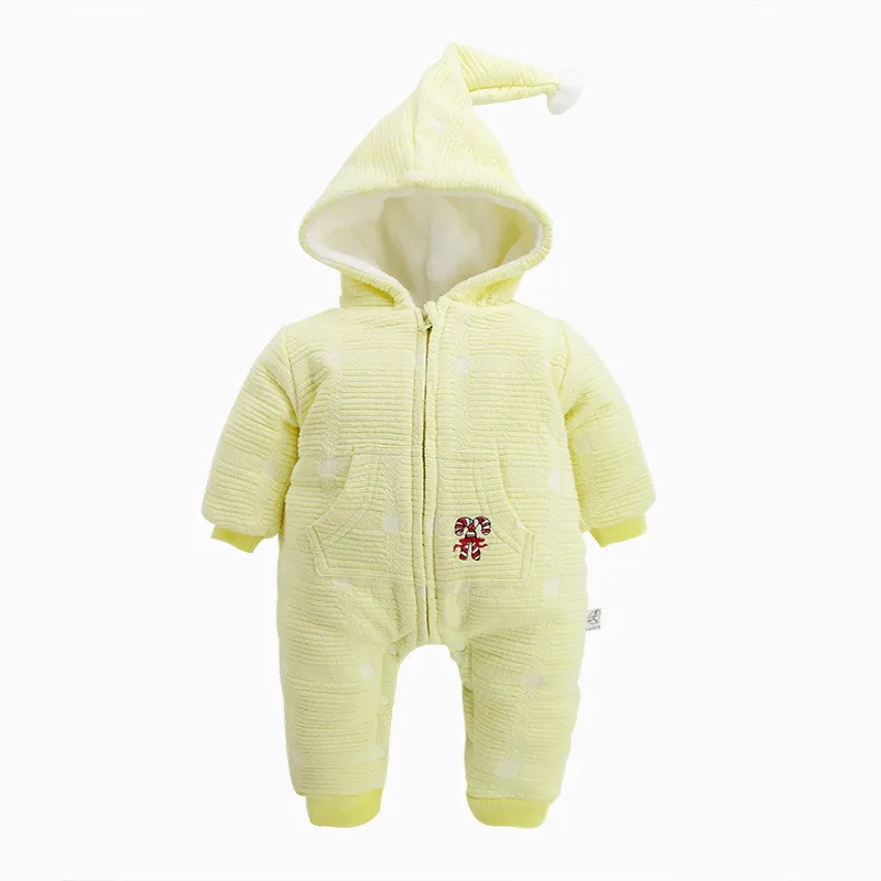  Baby Winter Thick Cashmere Rompers Baby Boys Baby Girls Thick Cotton Romper Kids Full Hooded Bodysuits Newborn Jumpsuit 201701