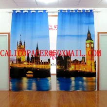 3d ткани Вестминстерский дворец печатных шторы цифровой 3D печать шторы готовой продукции цифровой затвора