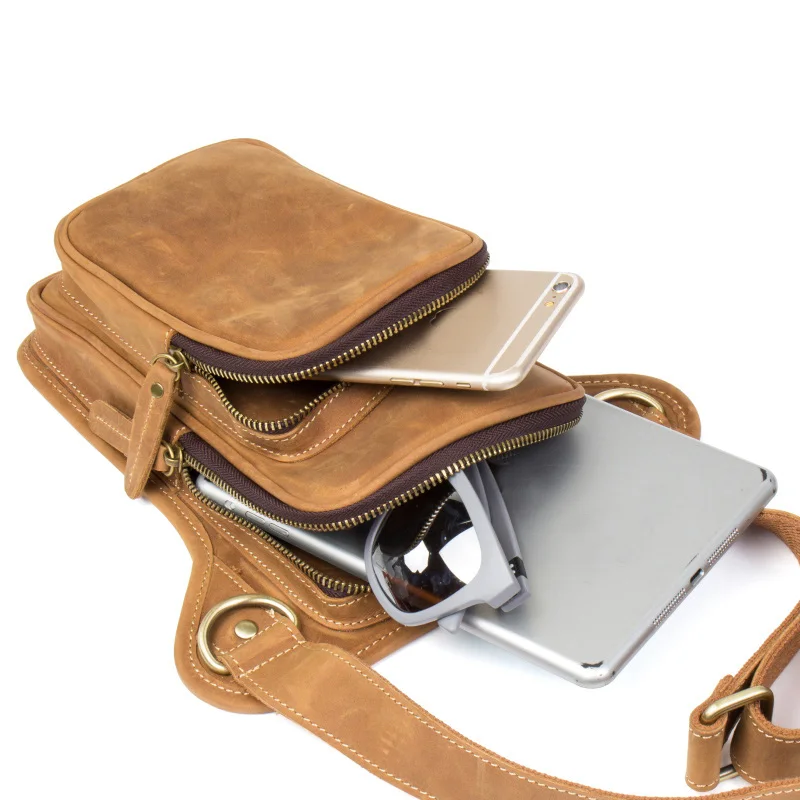 Мужская поясная сумка crazy horse винтажная Сумка кобура из натуральной кожи|leather holster