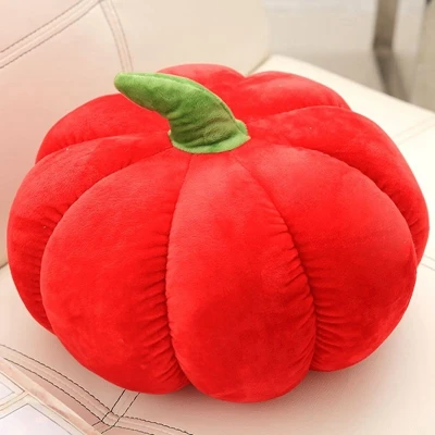 Dorimytrader Soft Realistic Vegetables Pumpkin Plush Pillow Big Stuffed Orange Pumpkin Toy Halloween Decoration Gift 60cm 70cm