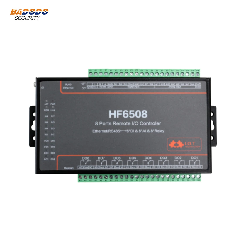 HF6508 8 каналов порта дистанционного я контроллера ввода/вывода RS485 Ethernet 8 цифровой вход Выход аналоговые входные модуль TCP RTU