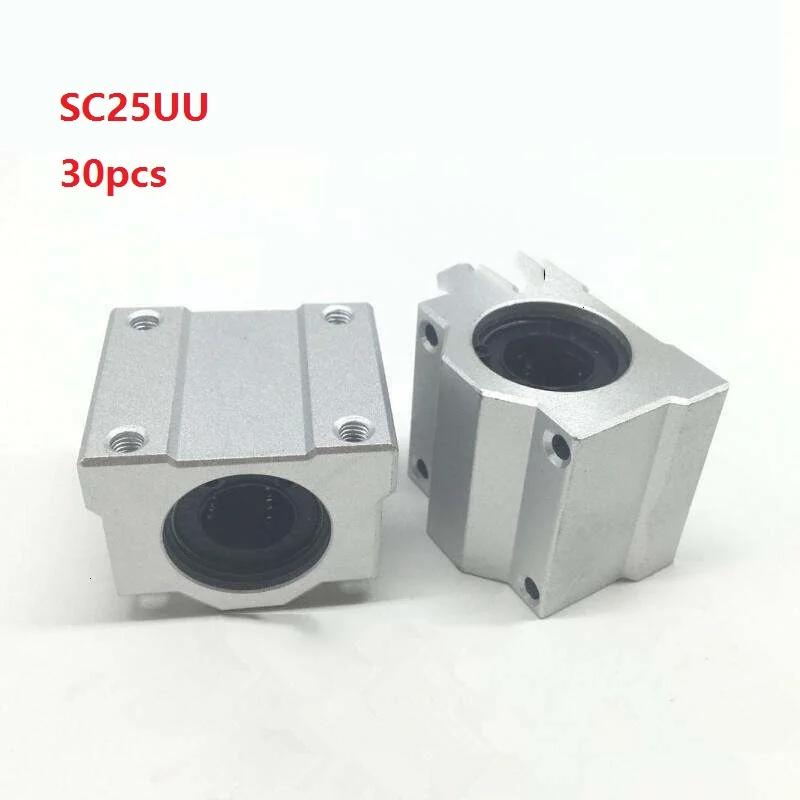 

30pcs/lot SC25UU SCS25UU 25mm linear case unit linear block bearing blocks for CNC router 3D printer parts