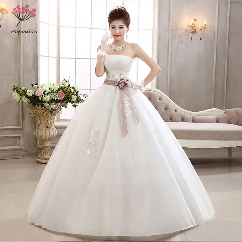 

Sexy white lace bride ball gown wedding dress women pregnant bandage wedding dresses WED90139