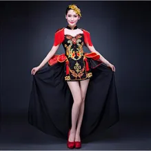 Cheap (0122) China wind woman Fan Dance classical instrument play Costume guzheng violin improved Peking opera cheongsam show costumes Cheap (0122) China wind woman Fan Dance classical instrument play Costume guzheng violin improved Peking opera cheongsam show costumes