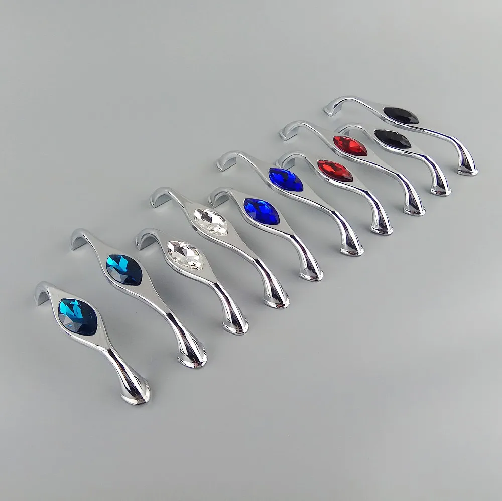 Crystal Glass Diamond Furniture Hardware Handles Kitchen Cabinets