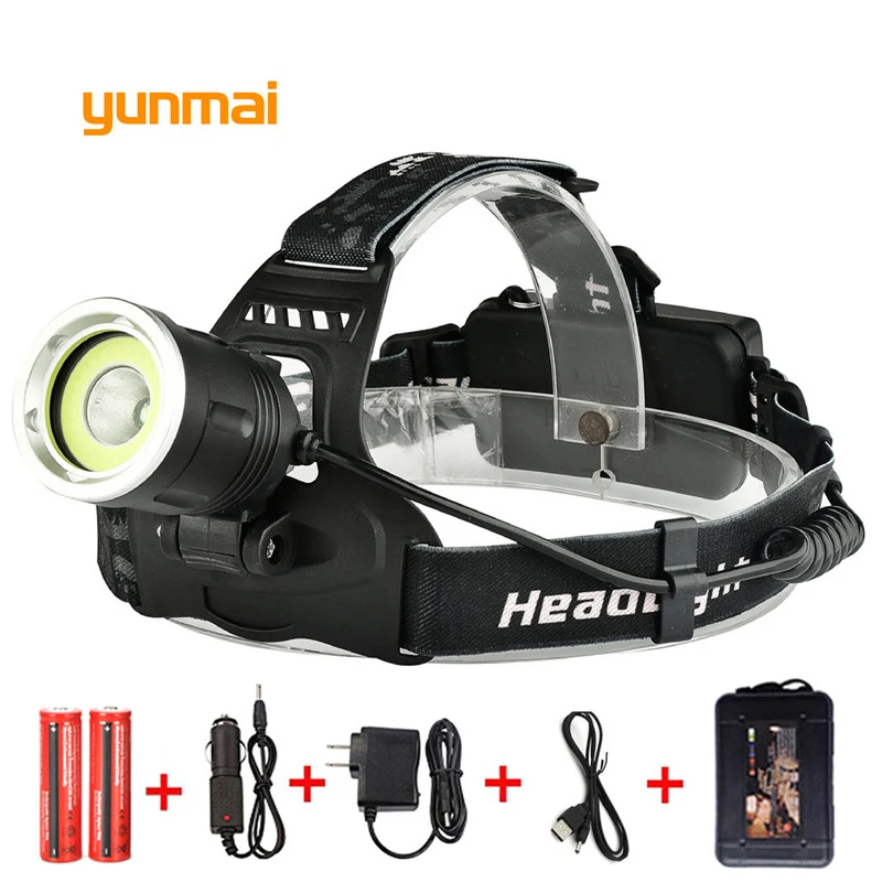 

yunmai lumen Led Headlamp 4 Mode USB Headlight NEW XML T6+COB Waterproof Head Lamp Torch Lantern Fishing Hunting Light