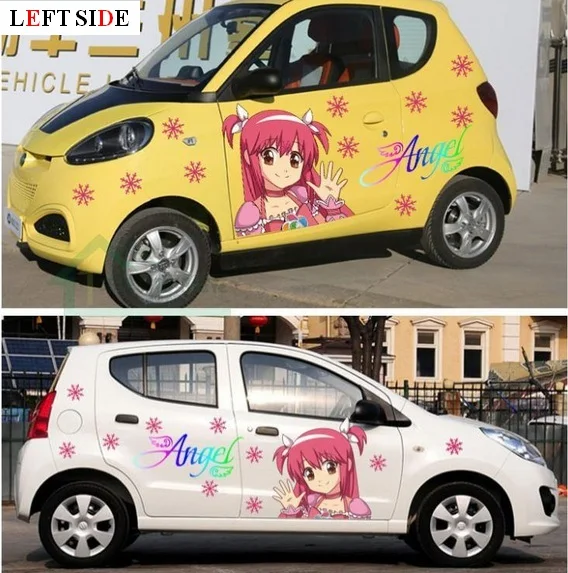 

LEFT SIDE Car Stickers Customizable Cartoon Anime Beauty Car-covers Vinyl Car-Styling Waterproof Camouflage Protective Film