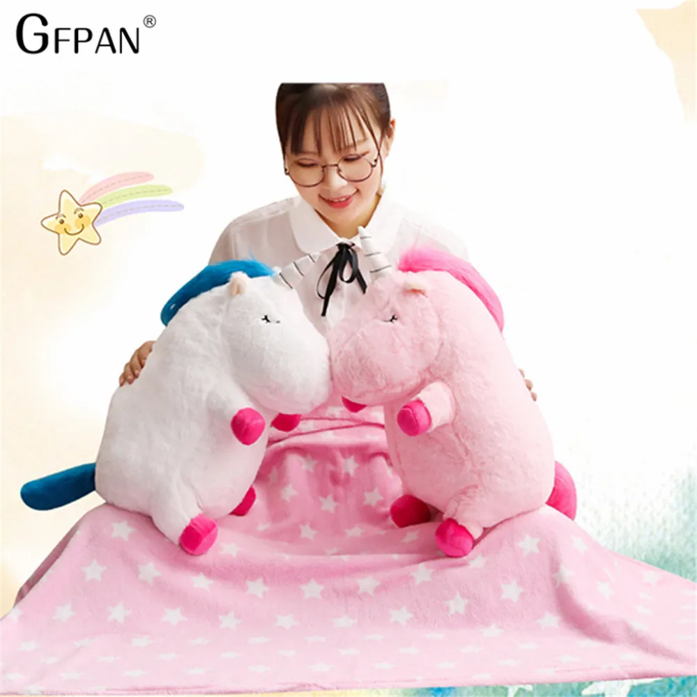 Caliente 50 cm Kawaii Unicornio muñeca de juguete de Peluche con manta suave Animal Peluche caballo Unicornio Peluche juguetes para niños Navidad regalo Caliente 50 cm Kawaii Unicornio muñeca de juguete de Peluche con manta suave Animal Peluche caballo Unicornio Peluche juguetes para niños Navidad regalo