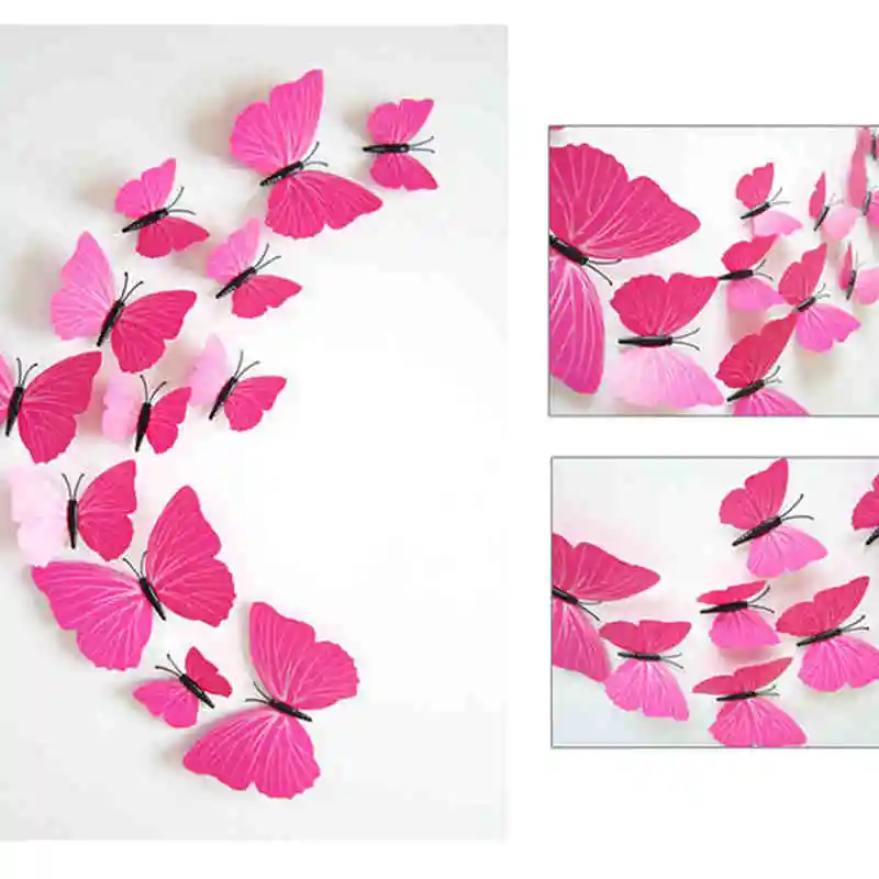 12pcs Lot Pvc 3d Modern Butterfly Stickers Wall Home Wedding Decor
