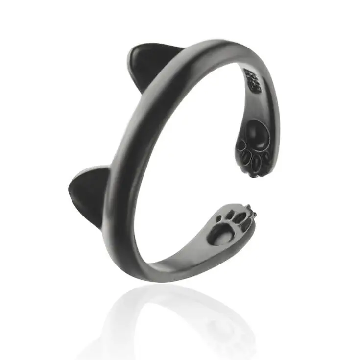 

2018 1PC Plated Silver Rings Cat Ear Jewelry Cat Ring Adjustable Cat Claws Rings for Women and Girl Gifts Party Fashion Jewelry