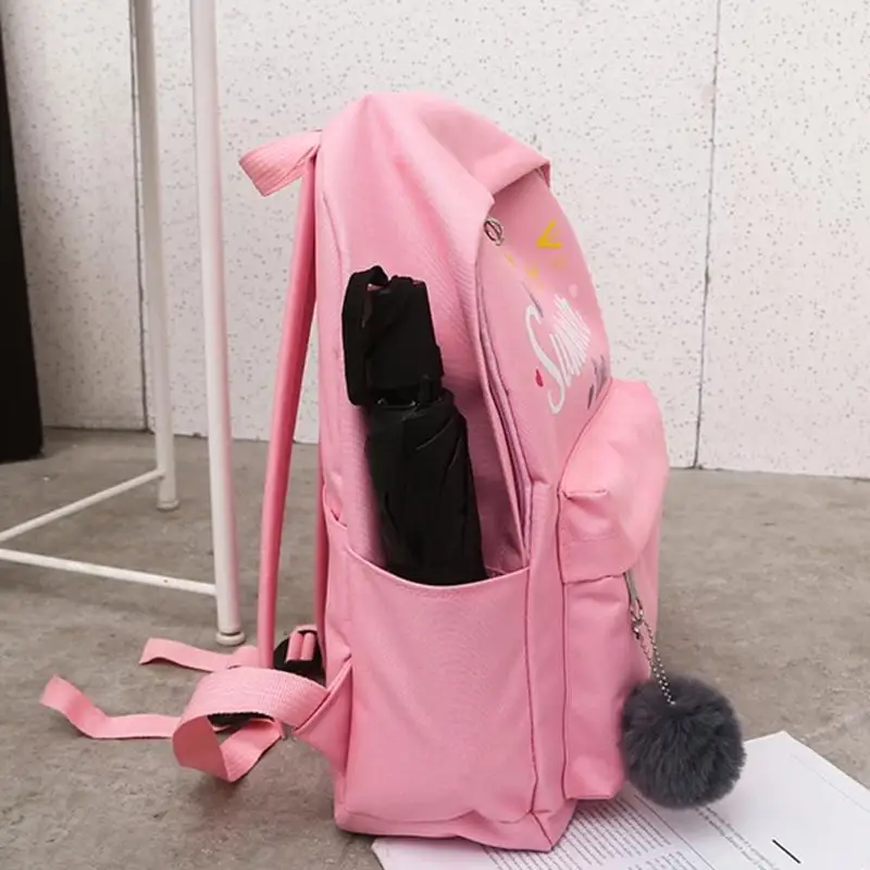 4 шт./компл. сумки на плечо для Для женщин с буквенным принтом парусиновые рюкзаки женский клатч Ручка сумки для девочек Повседневное свежий модный школьный рюкзак