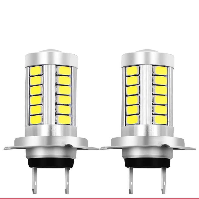 2 шт. H7 Высокое качество светильник головной светильник белый 5630 SMD 33 светодиодный авто объектив противотуманные фары дальнего света светильник лампа стоп-сигнал светильник указатель поворота 12V