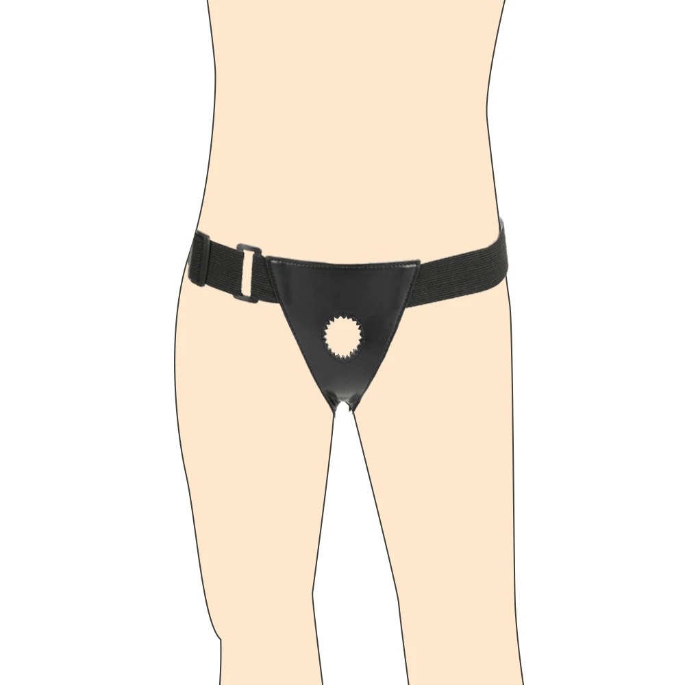 Lesbian Strapon font b Dildo b font Panties Elastic Black Strap On Leather G string Sex