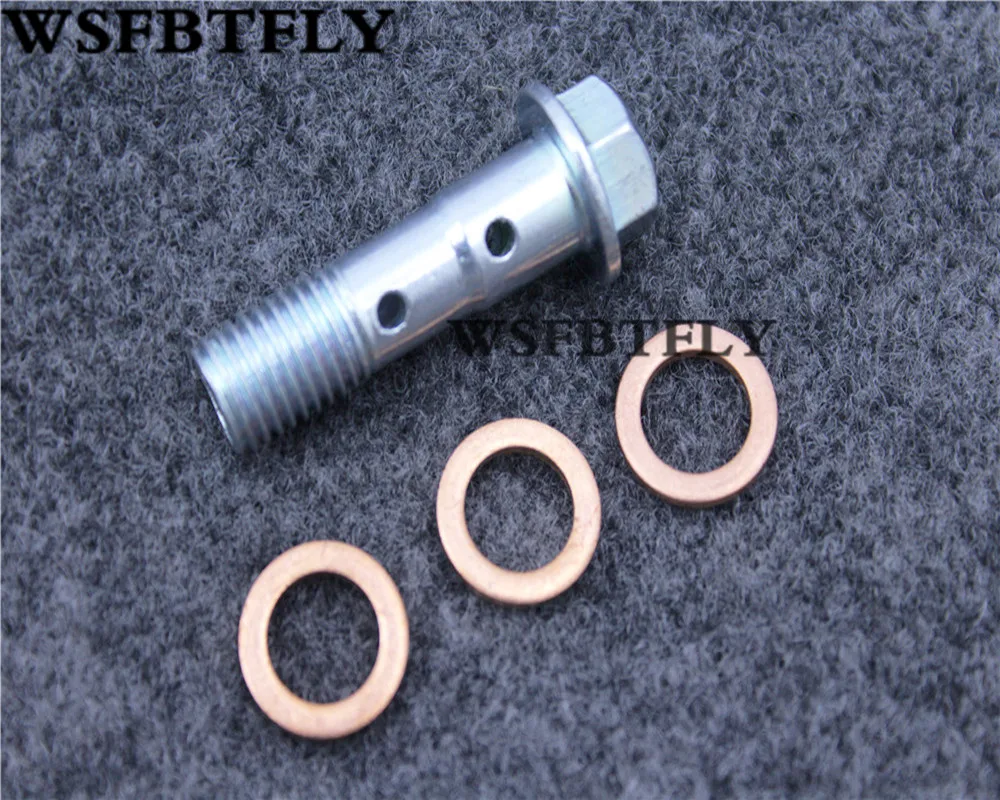 

1 Set Motorcycle M10 x 1.25mm Motorcycle Brake Caliper Stainless Double Banjo Bolt For KTM B M W Free Shipping
