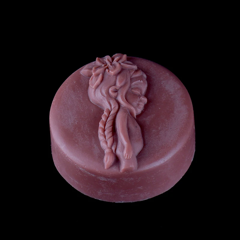 Silicone Soap Mold Round Shape with Girl Pattern for Natural Handmade Bath Bomb Chocolate Candy Mould