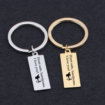 

laser engraved bow hunt safe i love You key chains carved hunter keyring gifts for couples lover's keys holder family bag charm
