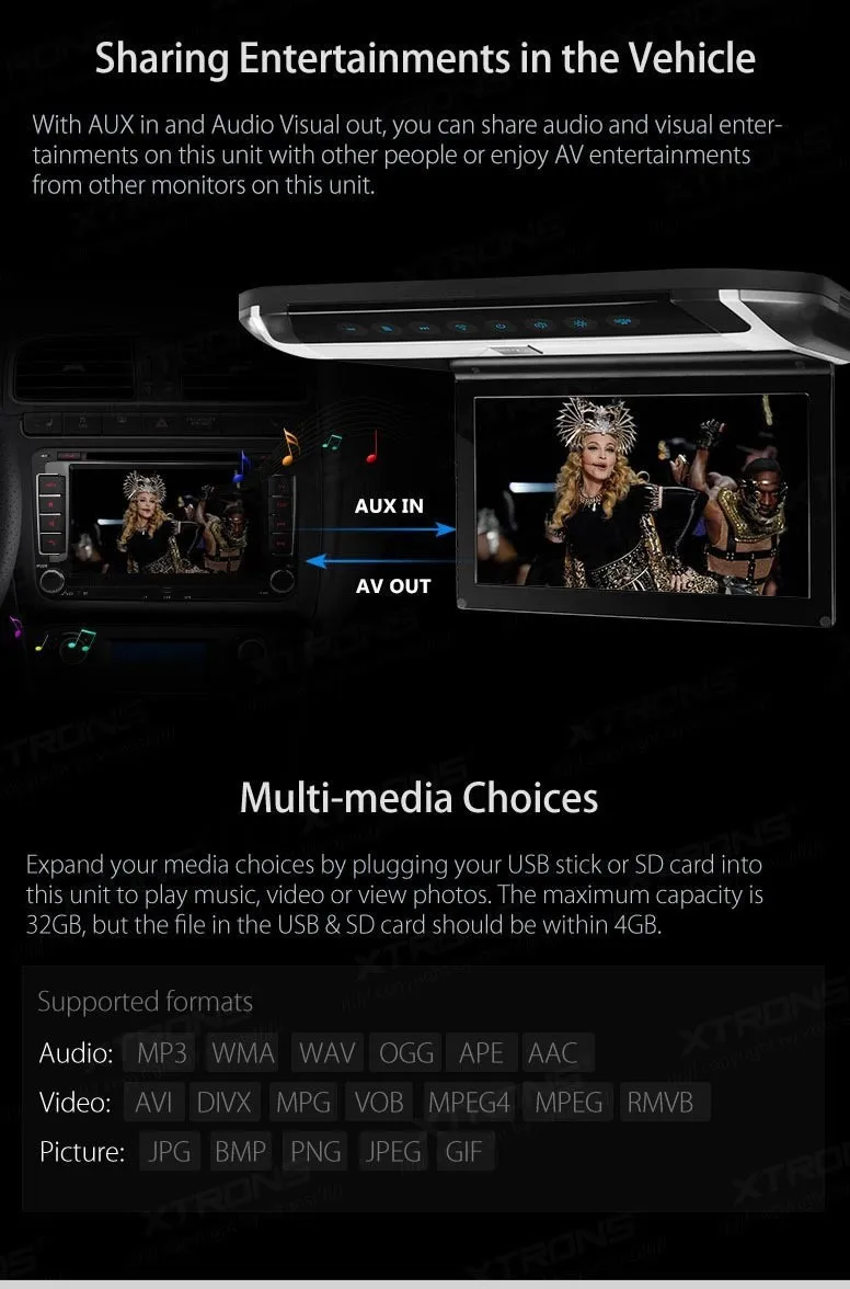 Cheap Xtrons 10.1" HD Digital TFT Car Roof Monitor DVD car roof flip down monitor SD/ USB/thin stylish design with 2pcs IR headphones 6 Cheap Xtrons 10.1" HD Digital TFT Car Roof Monitor DVD car roof flip down monitor SD/ USB/thin stylish design with 2pcs IR headphones 6