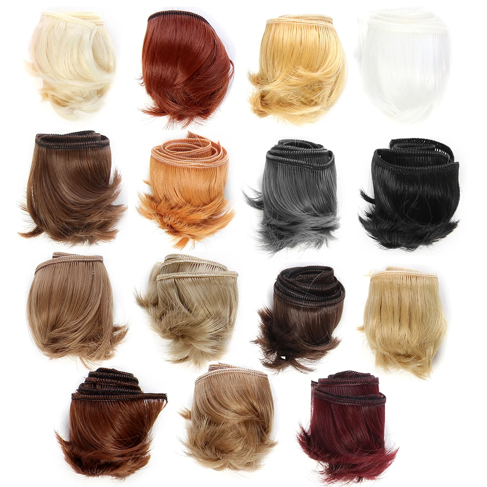 Promo  5cm DIY Mini black white brown color Tresses Doll Wig Material Hair Wig For 1/3 1/4 BJD High-Temper