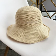 Новые женские шляпы из хлопка и льна однотонные дышащие летние шапки женские летние складные Пляжные шапки с куполом повседневные Шапки для взрослых леди