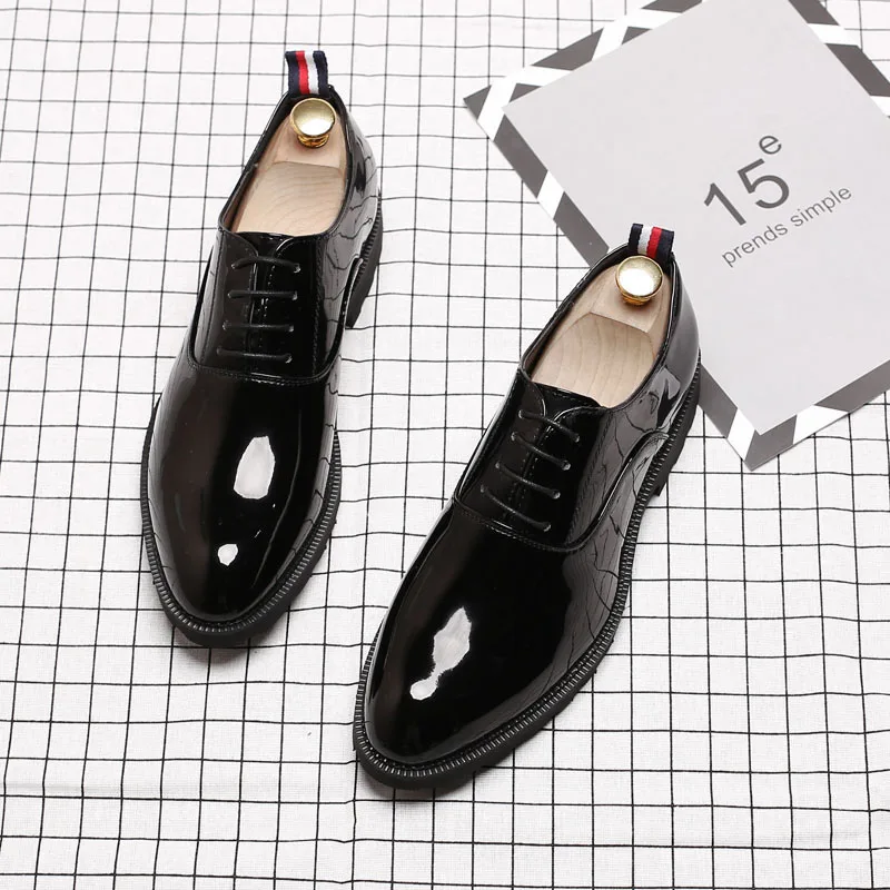 Dos Couro Casamento Black Marca Se Luxo 26 De 66 Sapatos Designer Msw8118162 Homens Elegante Social Vestem wqq4R0A