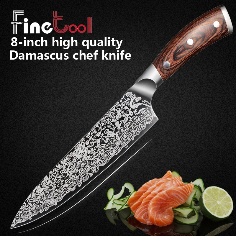 Meilleur Couteau de cuisine 8 pouces professionnel Chef couteaux japonais 7CR17 440C haute teneur en carbone en acier inoxydable viande Santoku couteau Micarta poignée