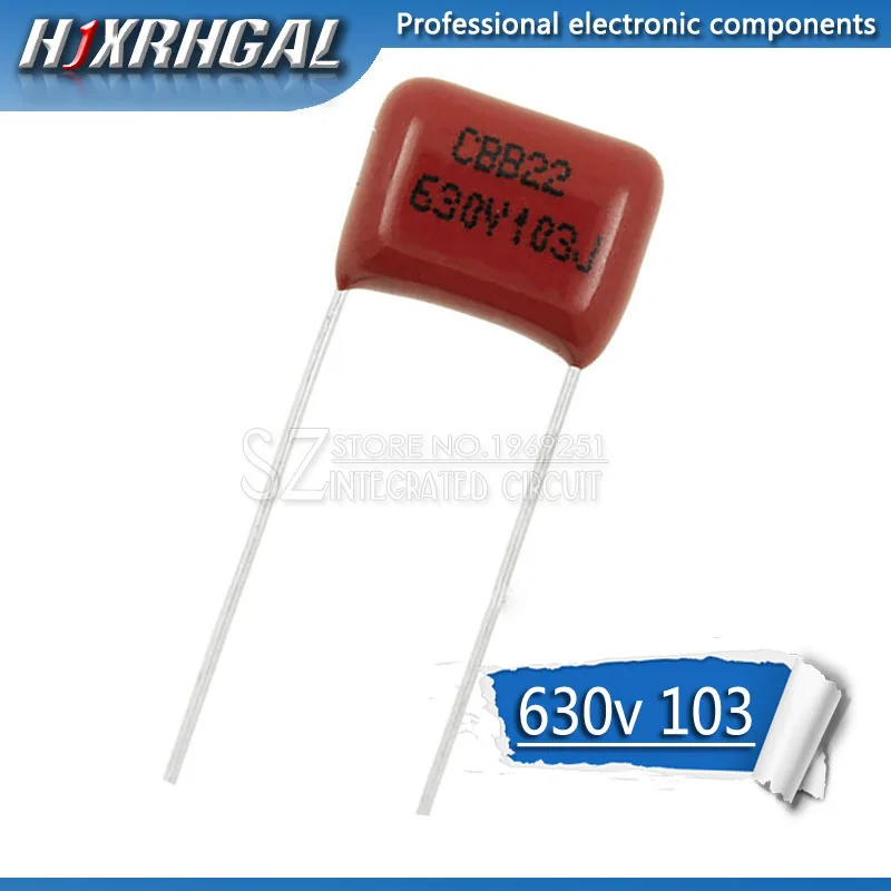 10 шт. 630V103J 0 01 мкФ высокого разрешения мм 10NF 630 V 103 CBB конденсатор из