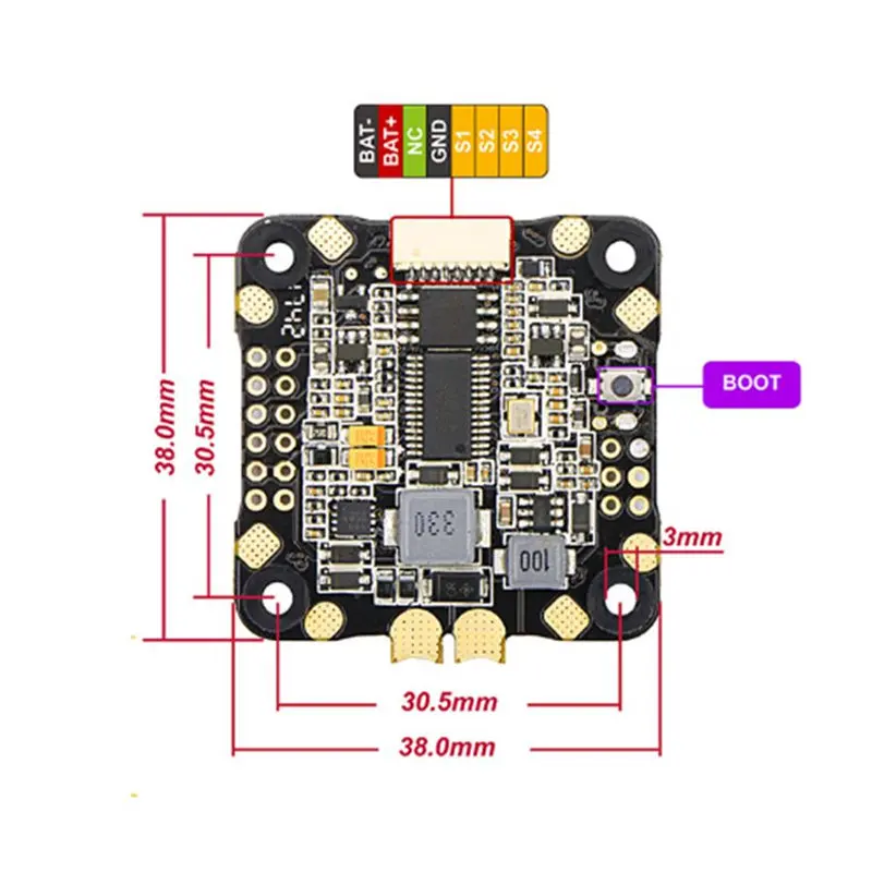 Обновленный Контроллер полета DYS 30,5x30,5 мм F4 Pro V2 AIO OSD и 5 в 9 в 3,3 В BEC и датчик тока для моделей RC мультикоптеров