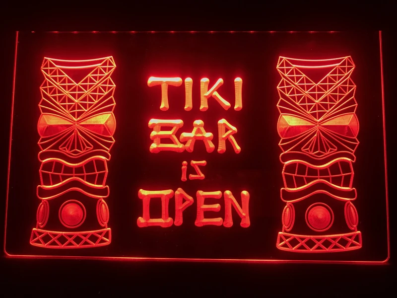 I573 Tiki Bar is открытая маска Дисплей NR светодиодный неоновый свет знак