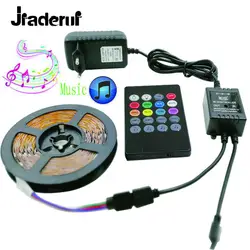 Jiaderui Светодиодные ленты света RGB SMD 5050 AC 220 В 5 м DC 12 В светодиоды Клейкие ленты диода Водонепроницаемый 30 светодиоды/M гибкая Мощность полный