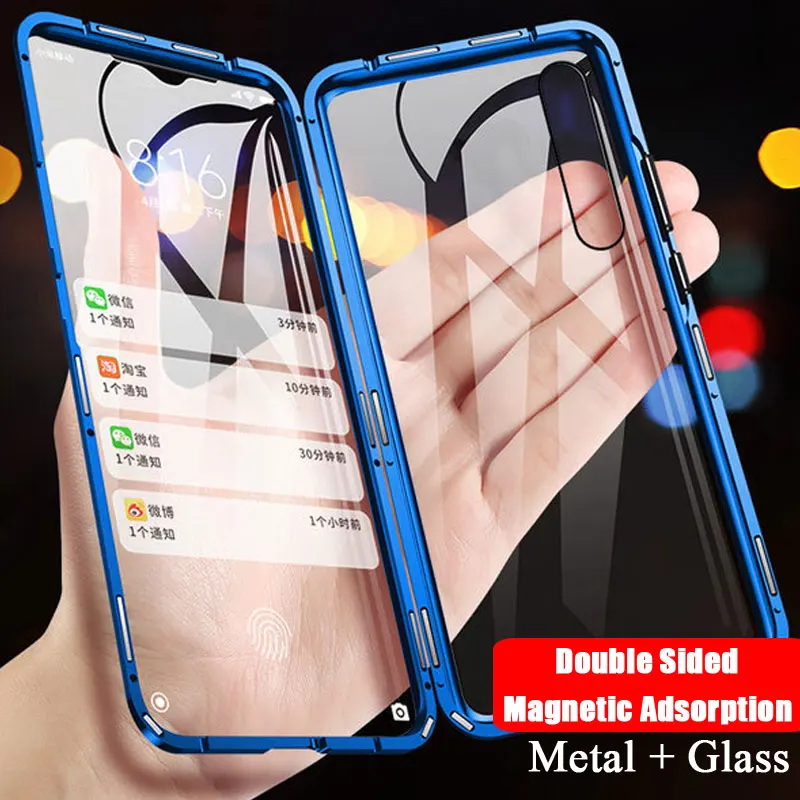 

360 Full Coverage Magnetic Case for Xiaomi Redmi K20 Pro Note 7 Double Sided Glass Cover Metal Bumper Xiaomi Mi 9T 9 SE PRO Case