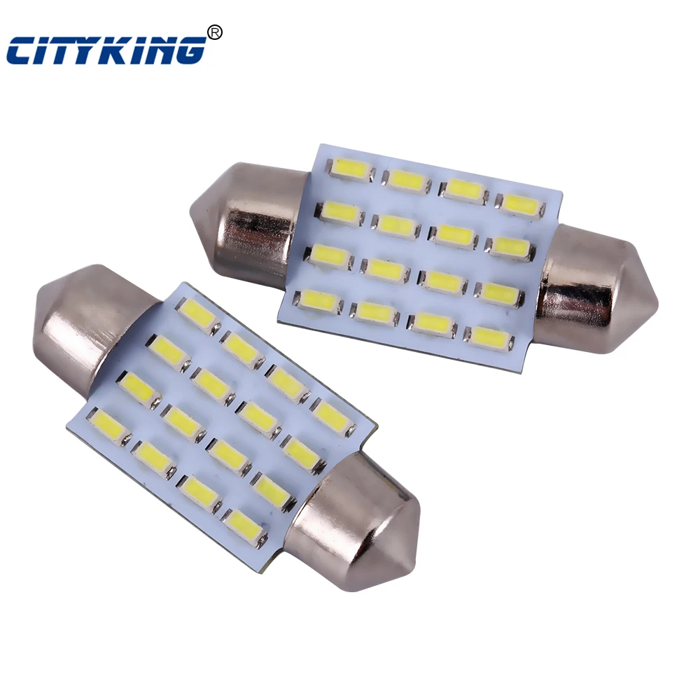 2pcs festoon 16smd 3014 led 31mm/36mm/39mm/42mm 3014 SMD Car Auto