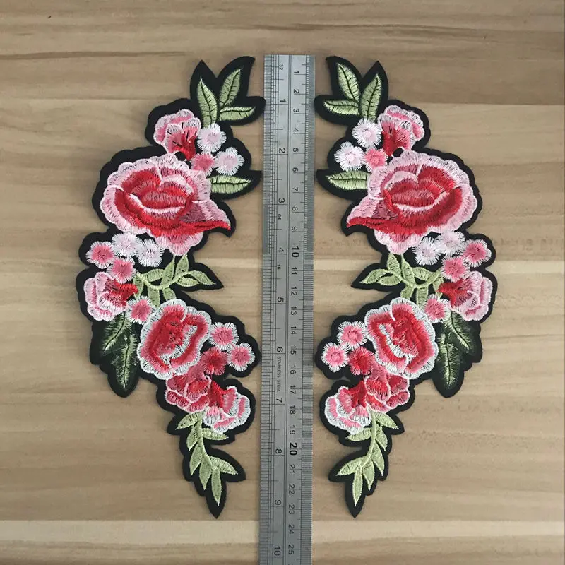 

embroidery rose flowers patches for clothing iron on patches applique Scrapbooking Sewing for Clothes Dress Jacket DIY Crafts