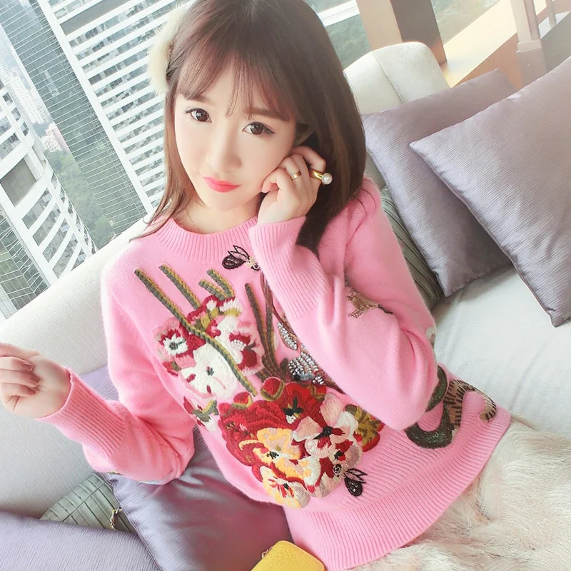 2019 spring women flower sweater | Женская одежда