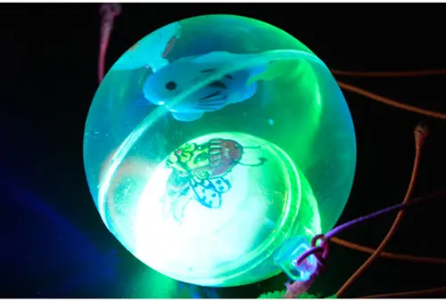 Luminous bouncing ball with elastic string light clear transparent crystal playball children pet toy doggy kids girls boys gift 10