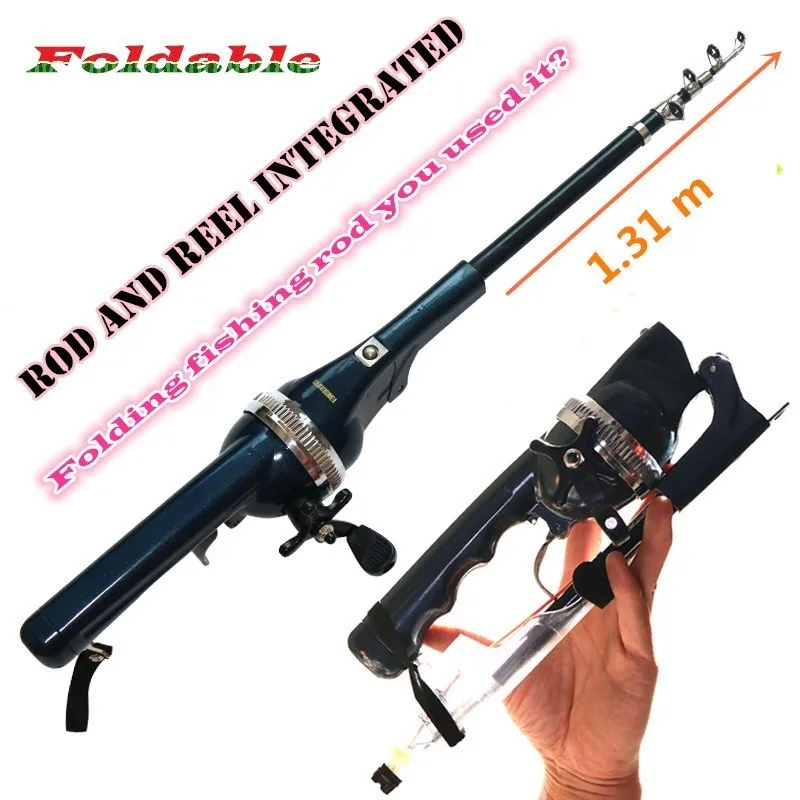 GW Portable One piece Folding Fishing Rod Reel Coil Kit Reed Carp Fly