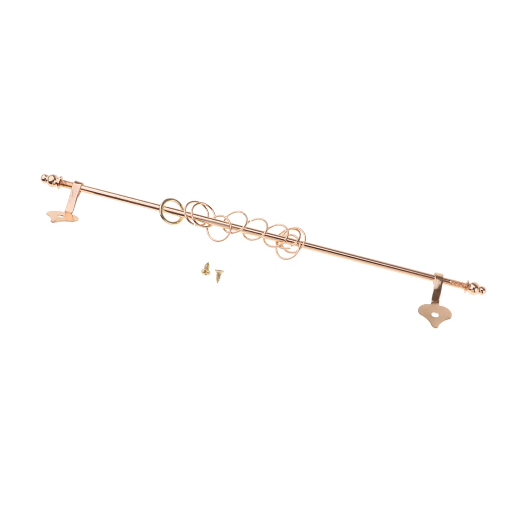 1/12 Scale Dollhouse Miniature Curtain Rod Furniture Window Accessories Golden