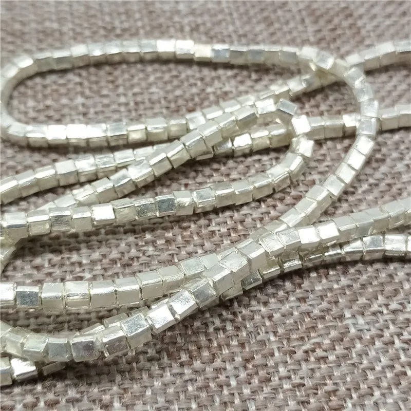 

Karen Hill Tribe Silver Tiny Cube Beads 2.5mm Square Spacers for Bracelet Necklace