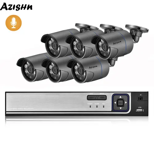 best security camera system AZISHN 8CH 4MP POE NVR CCTV Security System Face Detection HD Outdoor Audio Record IP Camera P2P Home Surveillance Kit System top security cameras Surveillance Items