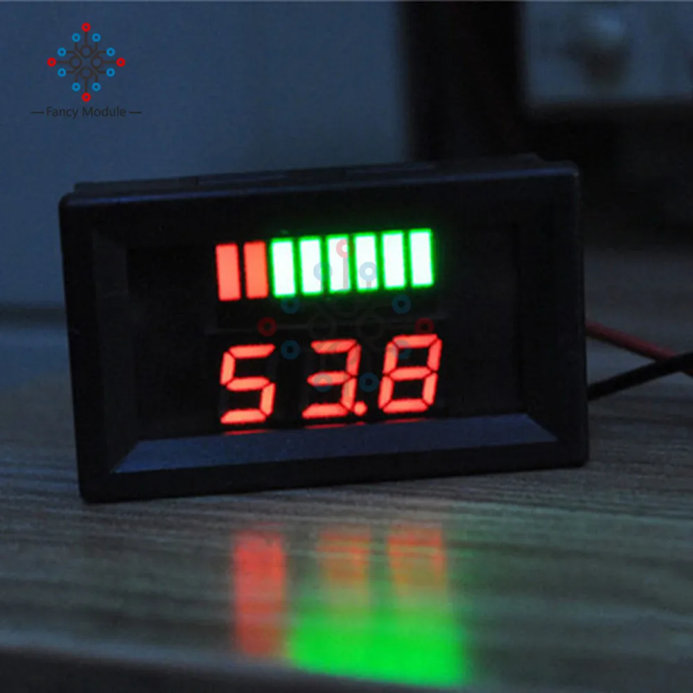 6V/12V/36V/48V Red LED Lead-Acid Battery Indicator Battery Capacity Acid Tester Voltmeter Charge Level Indicator For Arduino