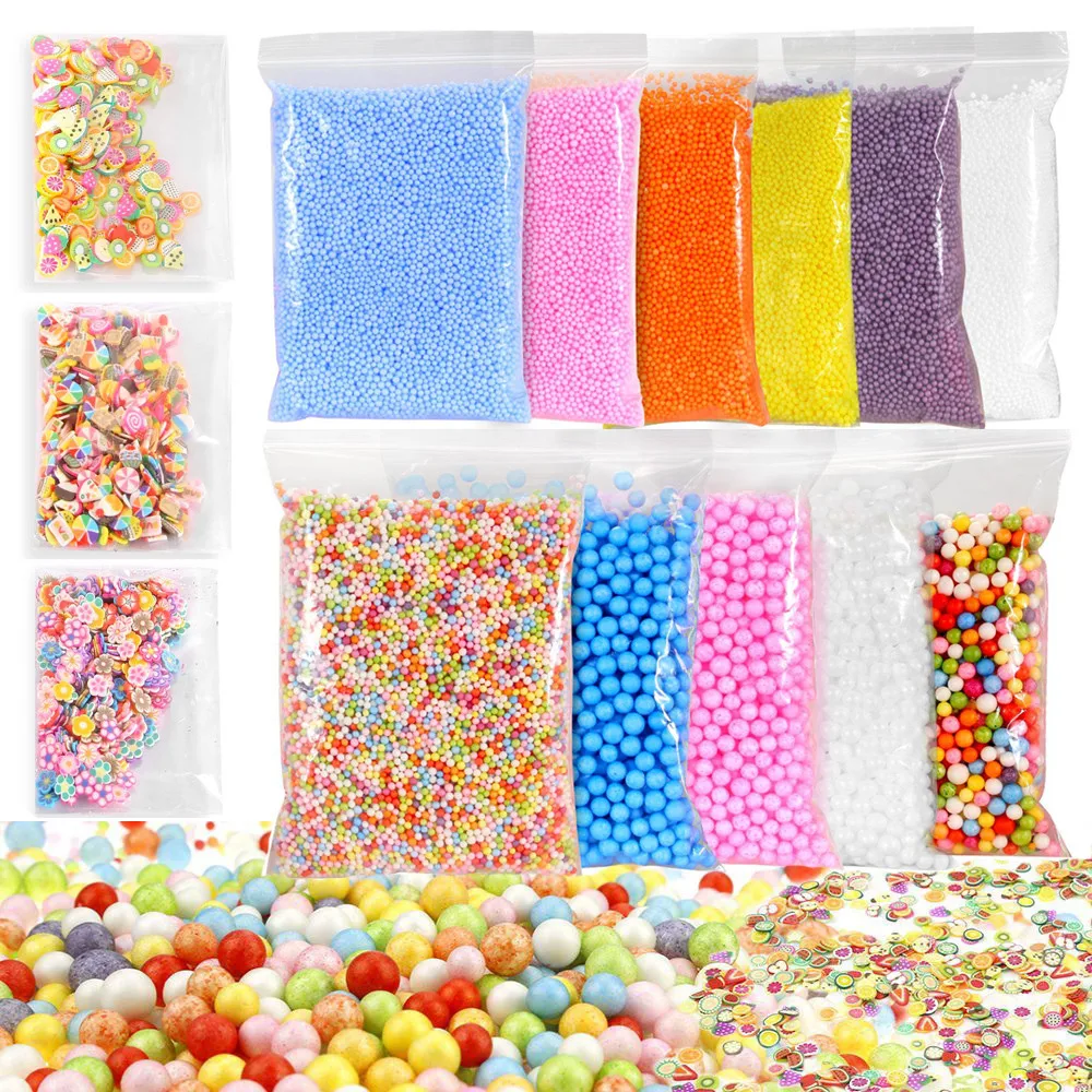 Colorful Styrofoam Foam Balls Slime Tool Fruit Slice For Slime Making