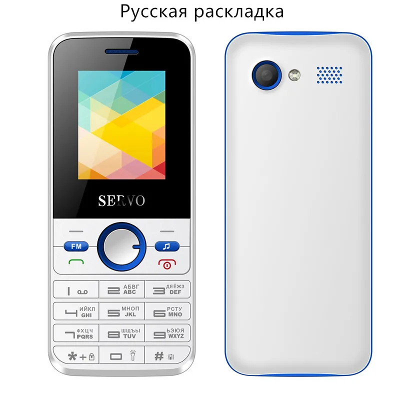 SERVO V8240 1,77 дюймов многоязычный мобильный телефон с двумя sim-картами fm-радио мобильный телефон с русскими телефоны с клавиатурой - Цвет: Russian Button White