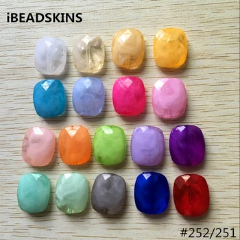 

Newest (choose size and color) Acrylic marble effect Faceted rectangle beads #252/251(Design as shown)