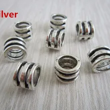 5 шт-20 шт металлическая Серебряная/Золотая оплетка для волос дреды кольца из бисера трубки зажимы манжеты аксессуары приблизительно 8 мм отверстие