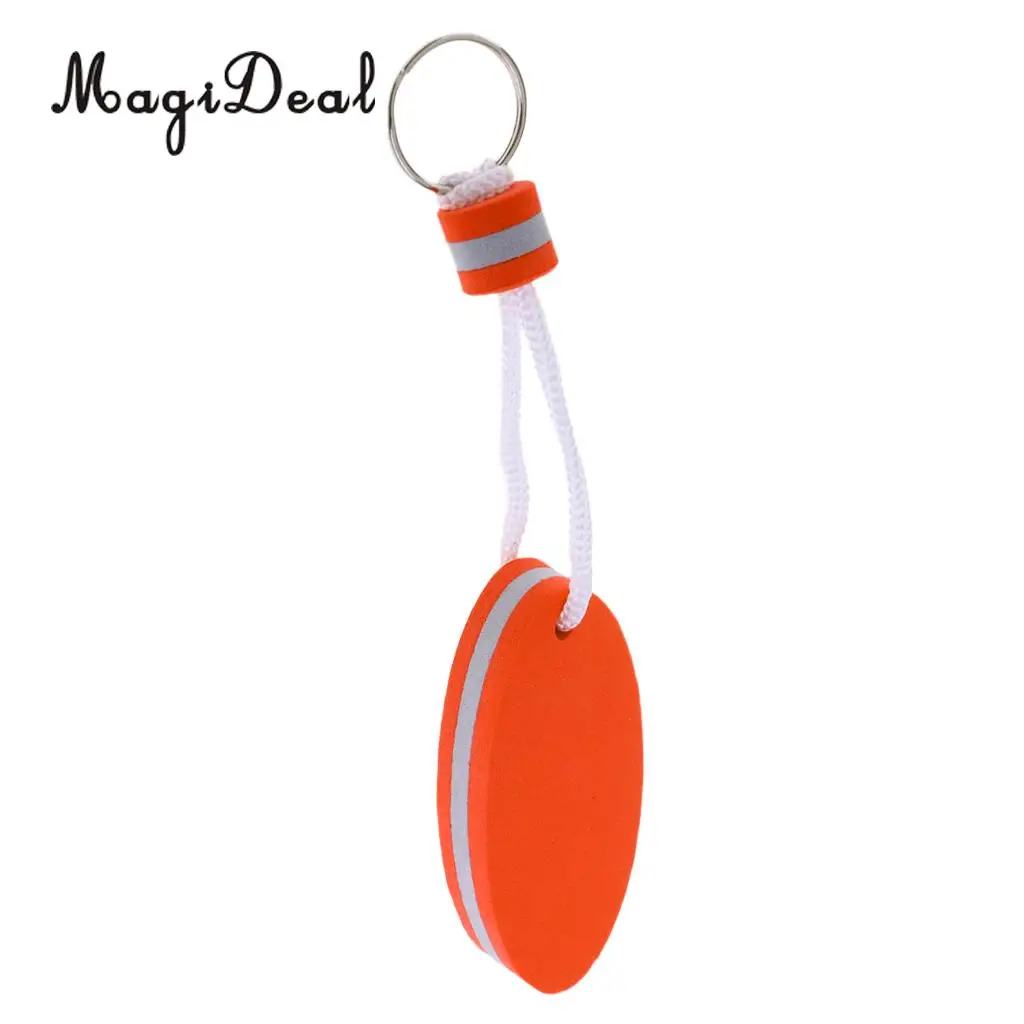 MagiDeal 5 Pieces Oval Shaped EVA Foam Floating Key Ring Boat Keychain for Marine Fishing Rafting Canoeing Sailing Accessories