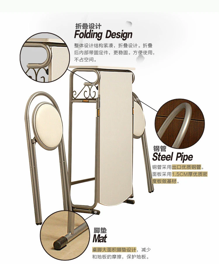Японский стиль установка doulbe есть стол и стул, плотность доска складной стол сложенный сиденье 1 стол+ 2 стула