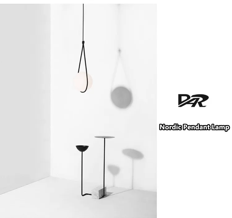 Nordic Design Lamp Pendant Lighting Fixtures Dia 12cm 20cm White Glass Lampshade Dining Room Hanging Pendant Lights 3