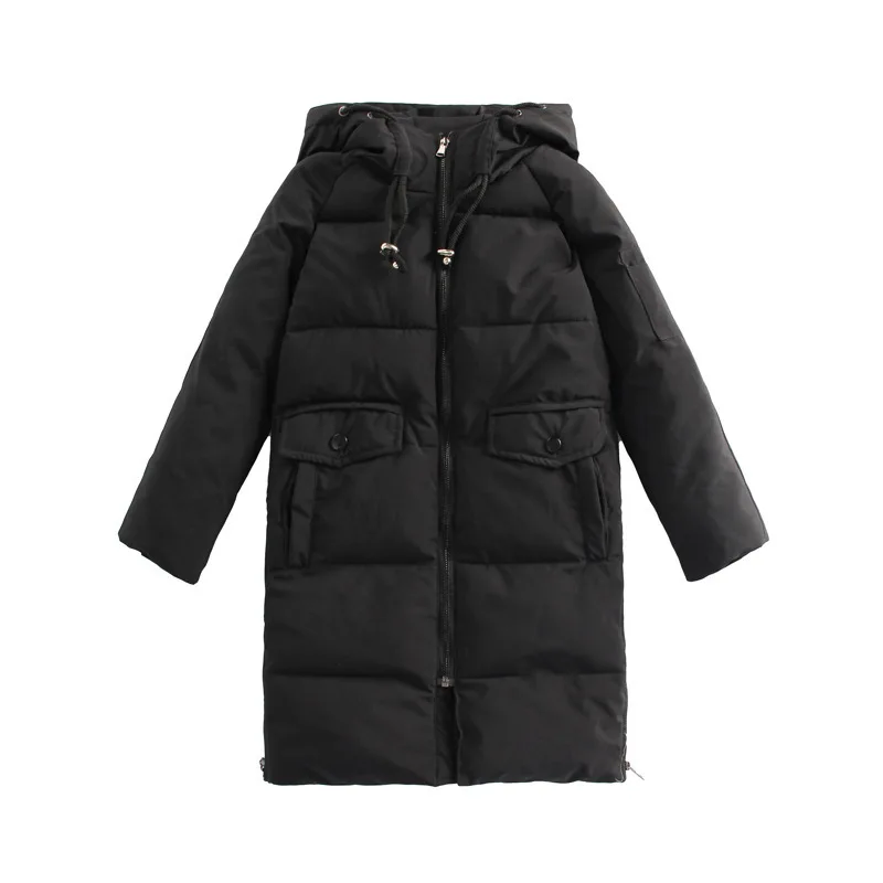 

New Fashion Warm Children Winter Clothes Solid Color Jacket Children Clothing Windbreaker Jackets Hooded Girls Thick Long Jacket