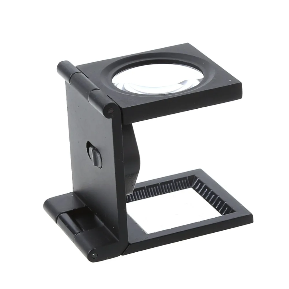 1 PC 10 Times Magnifier Magnifying Glass Power Foldable LED Light Lens Desk Top Loupe With