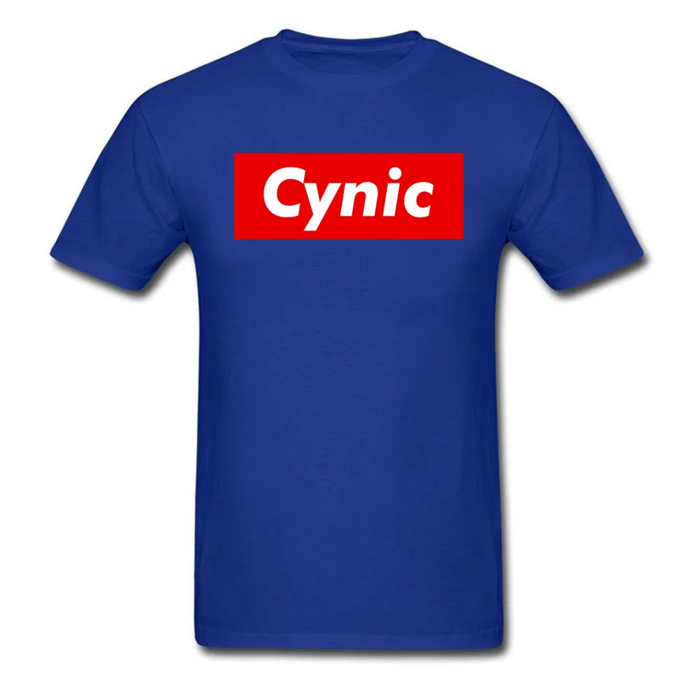 Cynic Box Design Pure Cotton Tops & Tees for Adult Printing T-Shirt Summer 2018 O-Neck Clothing Shirt Short Sleeve Cynic Box Design blue